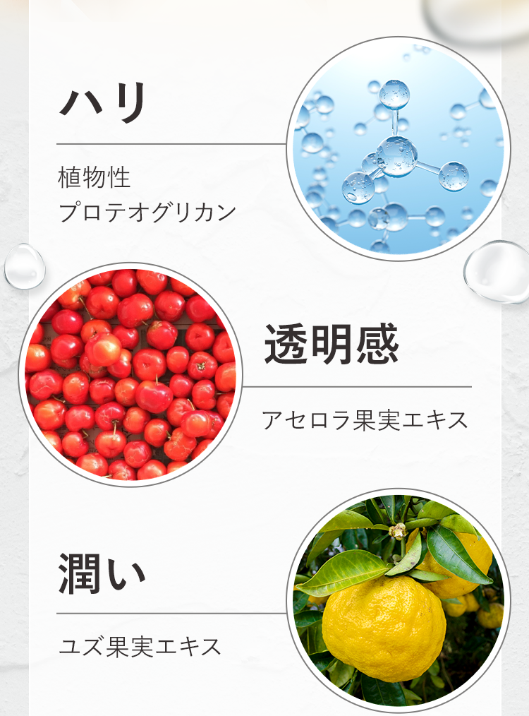 ハリ　透明感　潤い