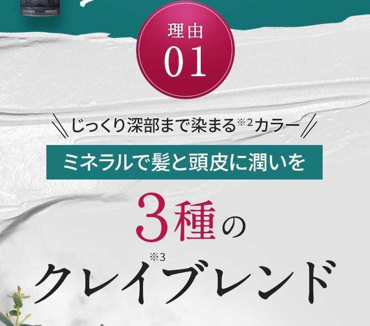 理由01 3種のクレイ※3ブレンド