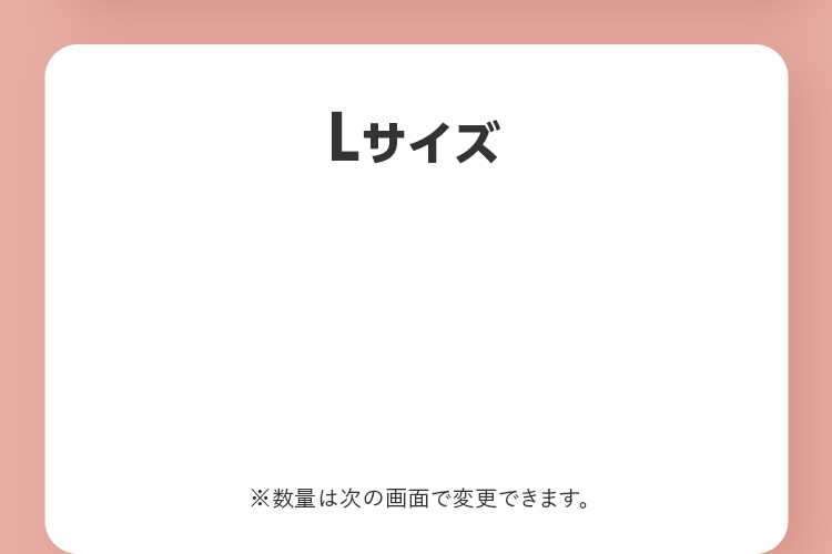 Lサイズ ※数量は次の画面で変更できます。