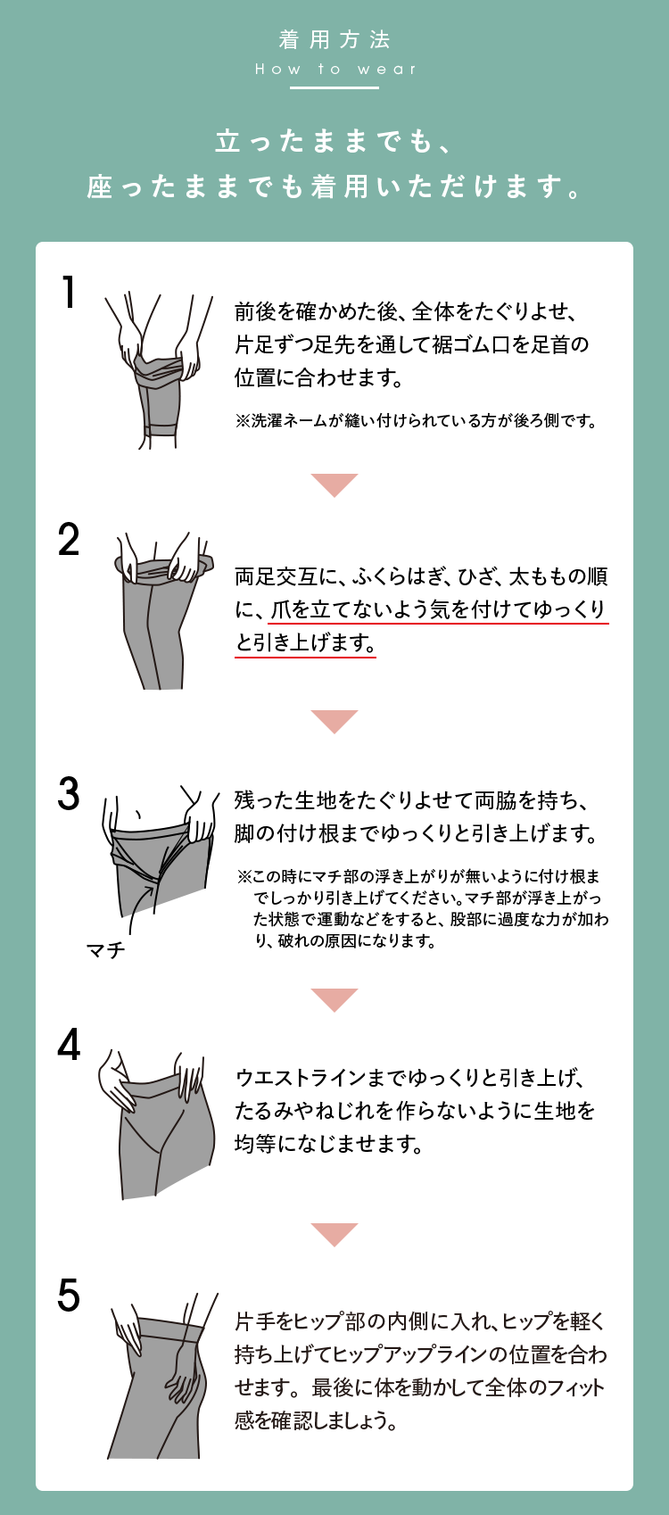 着用方法 How to wear