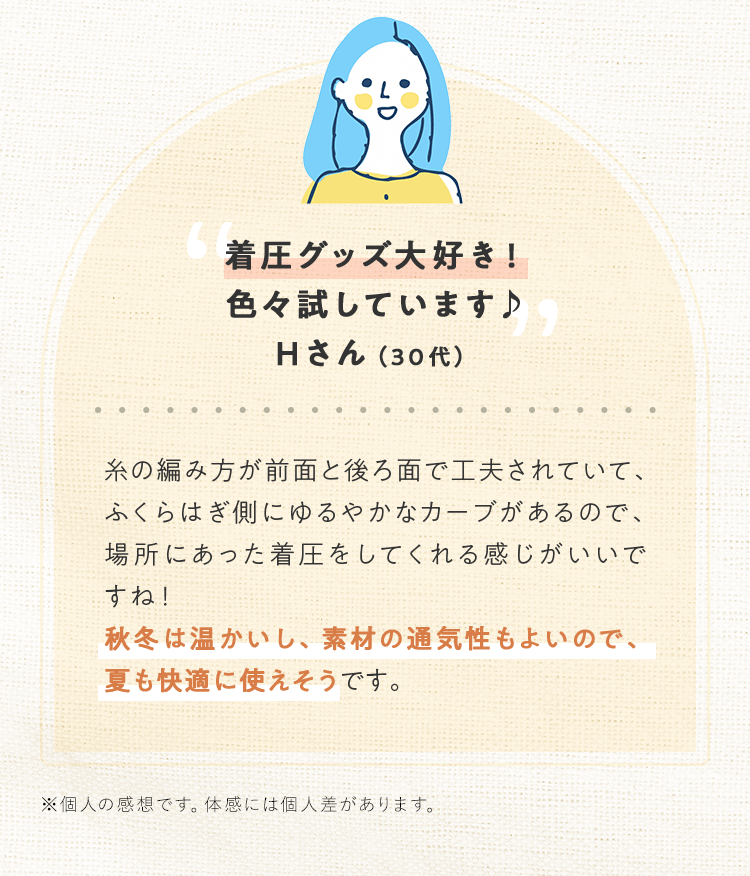 着圧グッズ大好き！色々試しています♪ Hさん（30代）