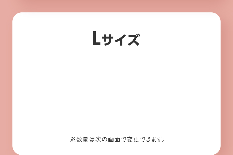 Lサイズ ※数量は次の画面で変更できます。