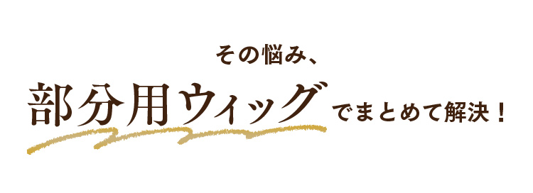 その悩み、部分用ウィッグでまとめて解決！