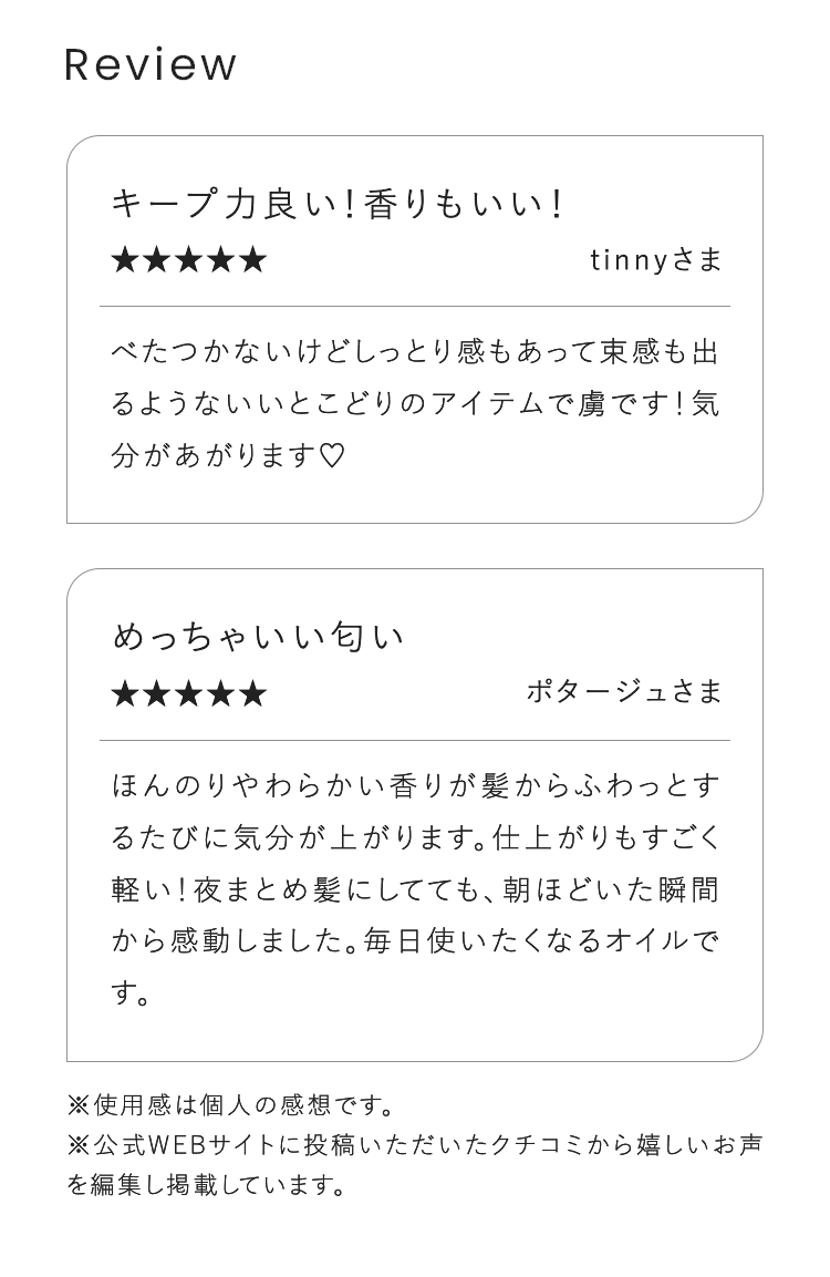 Review｜キープ力良い！香りもいい！・めっちゃいい匂い