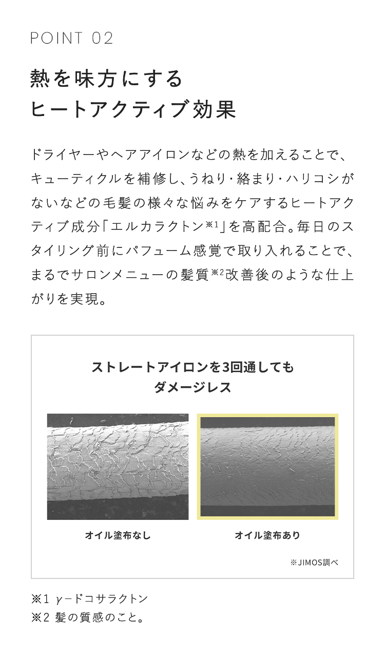 POINT 02 熱を味方にするヒートアクティブ効果