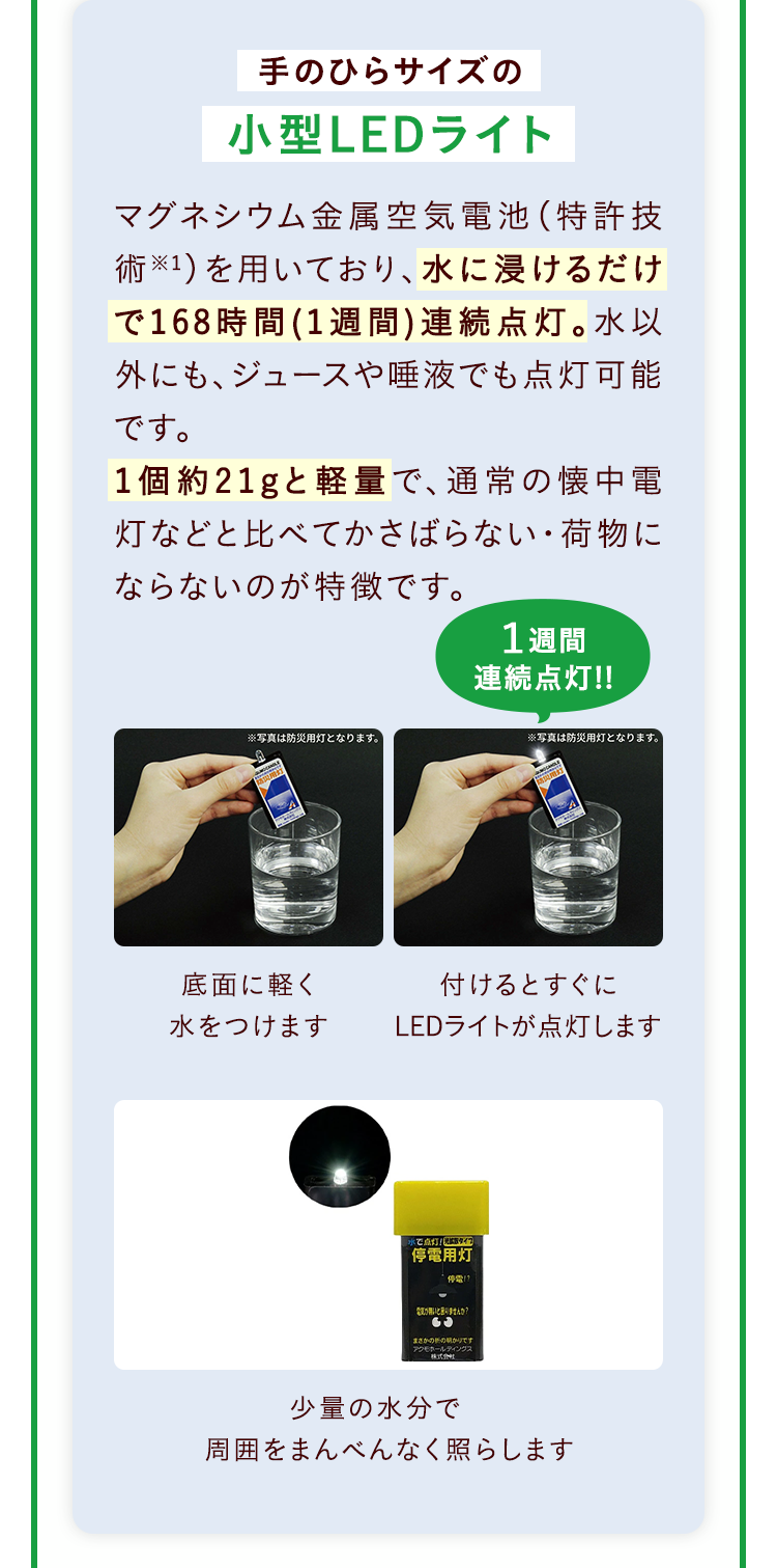 手のひらサイズの小型LEDライト