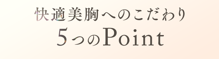 快適美胸へのこだわり 5つのPoint