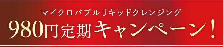 マイクロバブルリキッドクレンジング 980円定期キャンペーン！