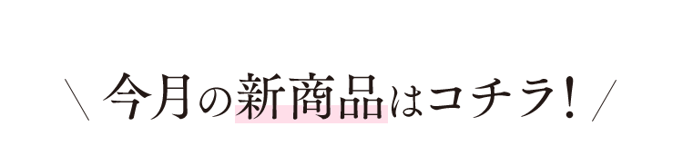 今月の新商品はコチラ！