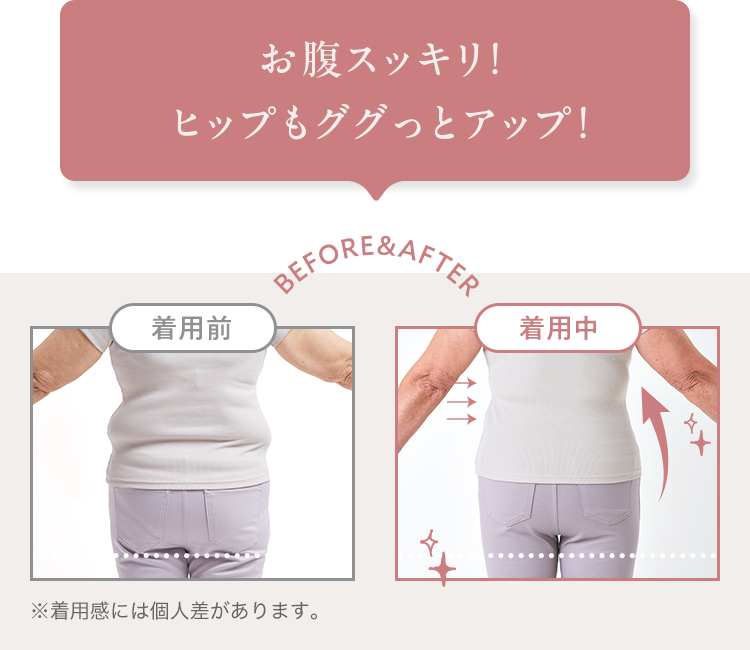 お腹スッキリ！ヒップもググっとアップ！